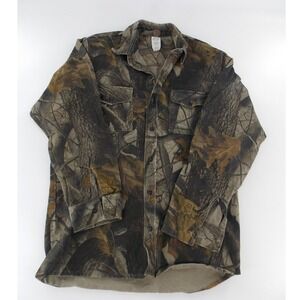 Ranger Camo Button‎ Up Shirt Mens Medium Brown Advantage Timber Camo Excellent